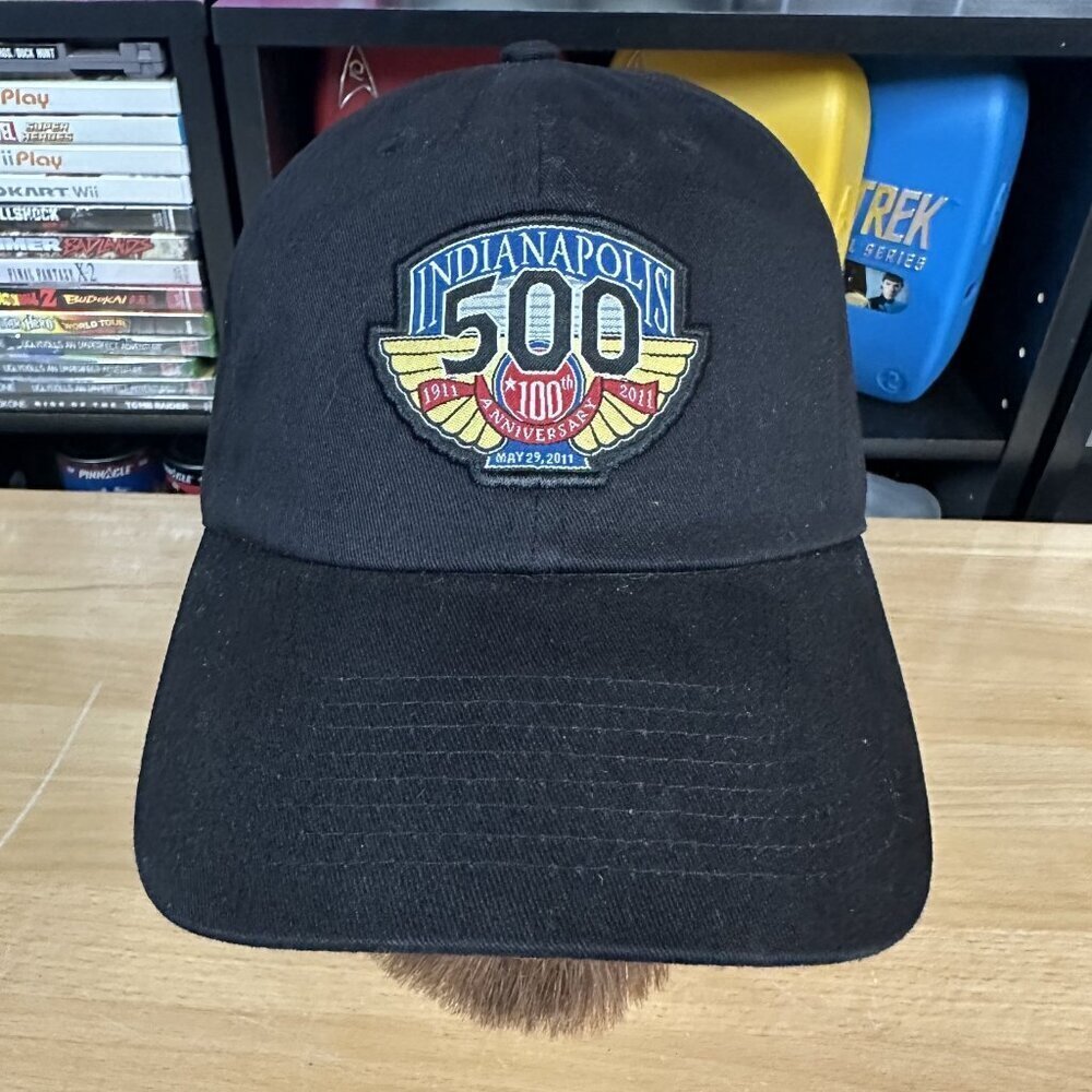 2011 Indianapolis 500 Baseball Hat Reebok 100th Anniversary Black Adjustable Cap